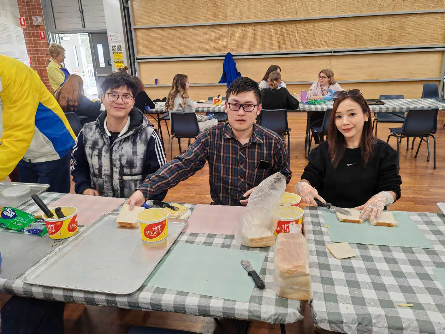 Volunteers preparing sandwiches for the Eat Up project